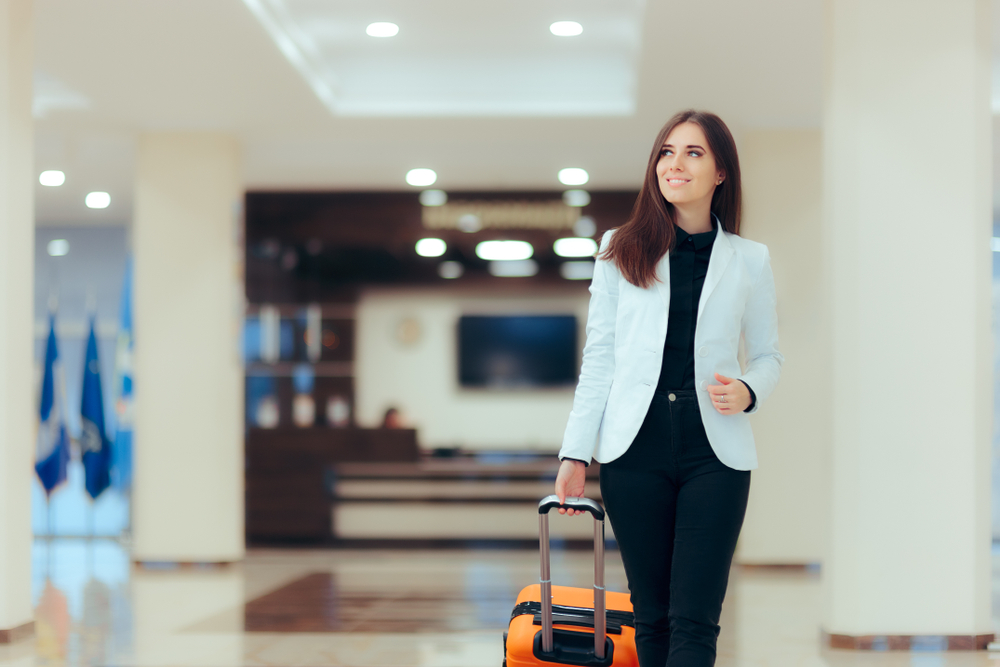 An elegant business woman travelling for work